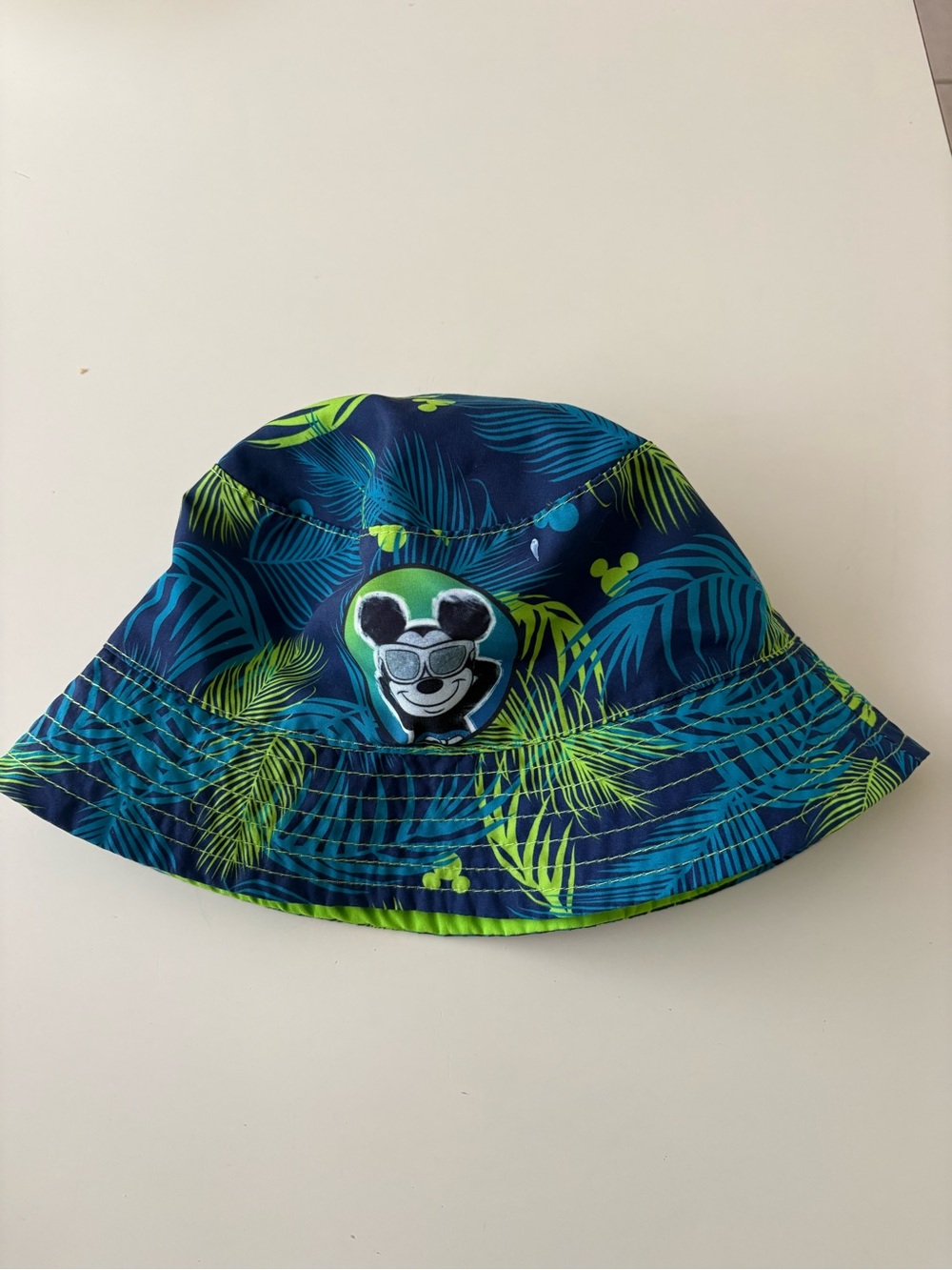 Disney Navy & Lime Tropical Mickey Bucket Hat for toddler
